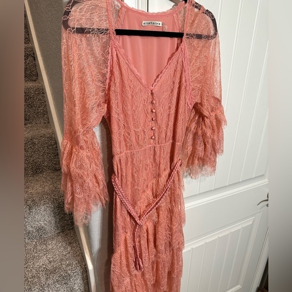 Alice and Olivia pink lace ruffle dress - Picture 11 of 13